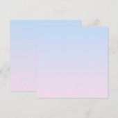 Bleke Roze en Blauwe Verloopachtergrond Bedankkaart (Voorkant / Achterkant)