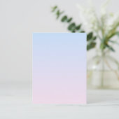 Bleke Roze en Blauwe Verloopachtergrond Briefkaart (Staand voorkant)