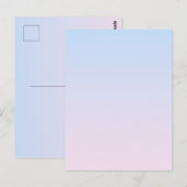 Bleke Roze en Blauwe Verloopachtergrond Briefkaart (Voorkant / Achterkant)