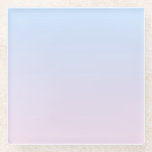 Bleke Roze en Blauwe Verloopachtergrond Glazen Onderzetter<br><div class="desc">Bleke roze en blauwe verloopkleuren.</div>