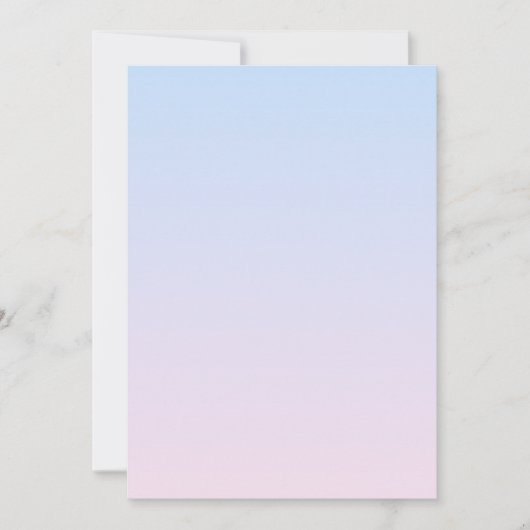 Bleke Roze en Blauwe Verloopachtergrond Kaart (Voorkant)