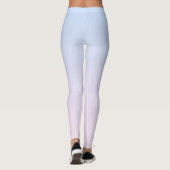 Bleke Roze en Blauwe Verloopachtergrond Leggings (Achterkant)