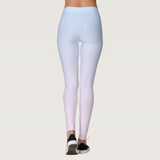 Bleke Roze en Blauwe Verloopachtergrond Leggings (Achterkant)