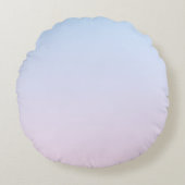 Bleke Roze en Blauwe Verloopachtergrond Rond Kussen (Voorkant)