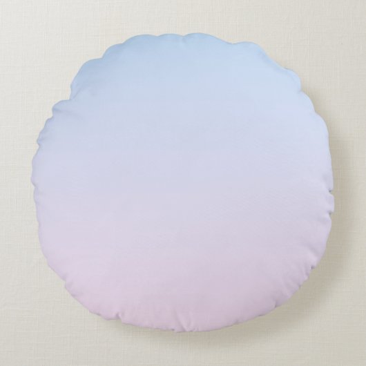 Bleke Roze en Blauwe Verloopachtergrond Rond Kussen (Voorkant)