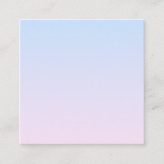 Bleke Roze en Blauwe Verloopachtergrond Vierkante Visitekaartje (Voorkant)