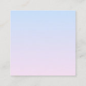 Bleke Roze en Blauwe Verloopachtergrond Vierkante Visitekaartje (Achterkant)