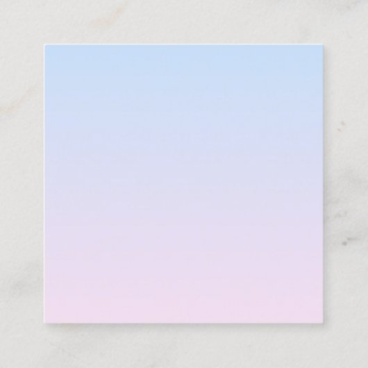 Bleke Roze en Blauwe Verloopachtergrond Vierkante Visitekaartje (Achterkant)
