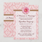 Bleke roze en bruin-maisy Baby shower Kaart (Voorkant / Achterkant)