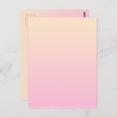 Bleke roze en gele gradiëntachtergrond briefkaart (Voorkant / Achterkant)