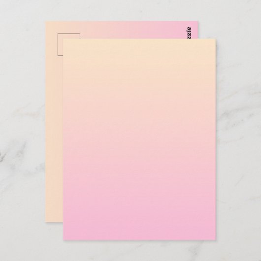 Bleke roze en gele gradiëntachtergrond briefkaart (Voorkant / Achterkant)