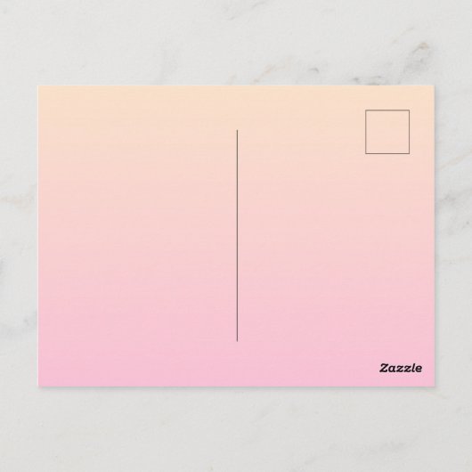 Bleke roze en gele gradiëntachtergrond briefkaart (Achterkant)