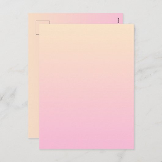 Bleke roze en gele gradiëntachtergrond feestdagenkaart (Voorkant / Achterkant)