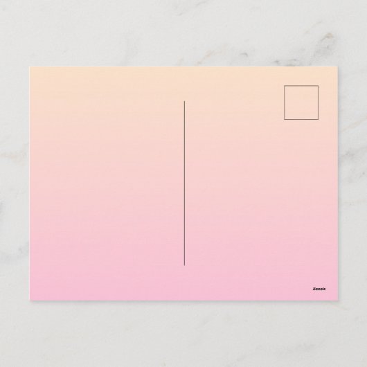 Bleke roze en gele gradiëntachtergrond feestdagenkaart (Achterkant)