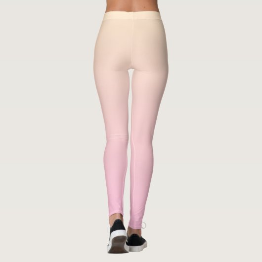 Bleke roze en gele gradiëntachtergrond leggings (Achterkant)