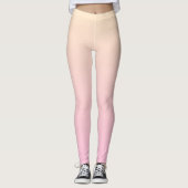 Bleke roze en gele gradiëntachtergrond leggings (Voorkant)