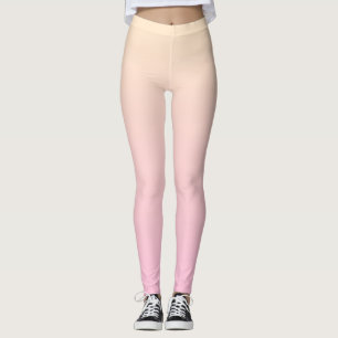 Bleke roze en gele gradiëntachtergrond leggings
