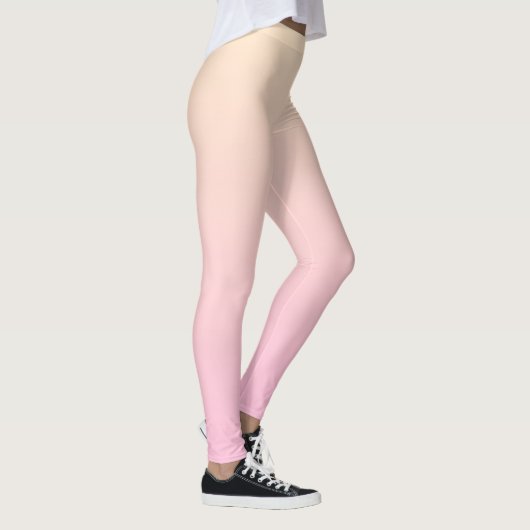 Bleke roze en gele gradiëntachtergrond leggings (Rechts)