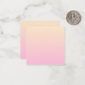 Bleke roze en gele gradiëntachtergrond notitiekaartje (Voorkant / Achterkant in situ)