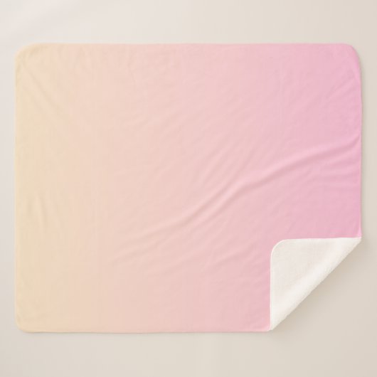 Bleke roze en gele gradiëntachtergrond sherpa deken (Voorkant (horizontaal))