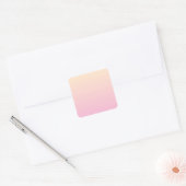 Bleke roze en gele gradiëntachtergrond vierkante sticker (Envelop)