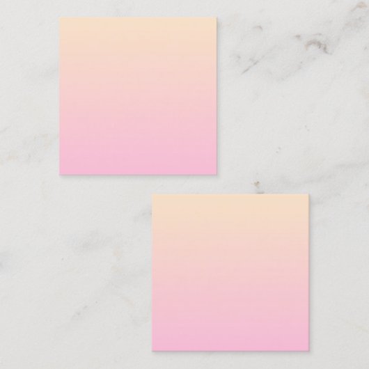 Bleke roze en gele gradiëntachtergrond vierkante visitekaartje (Voorkant / Achterkant)
