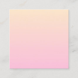 Bleke roze en gele gradiëntachtergrond vierkante visitekaartje