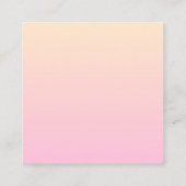 Bleke roze en gele gradiëntachtergrond vierkante visitekaartje (Achterkant)
