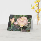 Bleke roze en gele rozen KunstKaart Kaart (Gele Bloem)