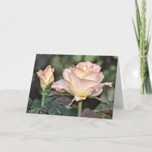 Bleke roze en gele rozen KunstKaart Kaart
