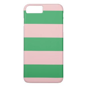 Bleke roze en groene strepen 	iPhone 8/7 plus hoesje