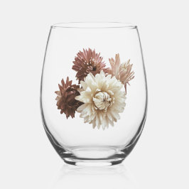  bleke roze en mauve strobloemen wijnglas zonder voet