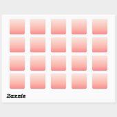 Bleke roze en perzik gradiënt vierkante sticker (Vel)