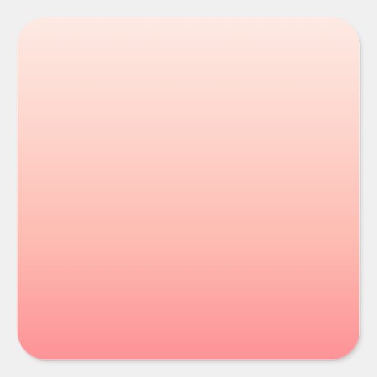 Bleke roze en perzik gradiënt vierkante sticker (Voorkant)