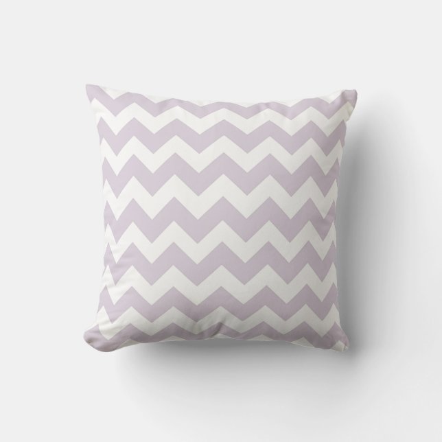 Bleke roze en witte Chevron Zig Zag Pillow Kussen (Voorkant)