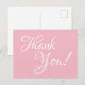 Bleke roze en witte kalligrafie Hartelijk dank Briefkaart (Voorkant / Achterkant)