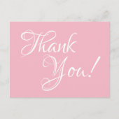 Bleke roze en witte kalligrafie Hartelijk dank Briefkaart (Voorkant)