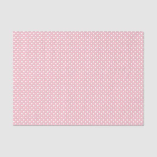 Bleke roze en witte Polka Dot Pattern Tissuepapier (Voorkant)