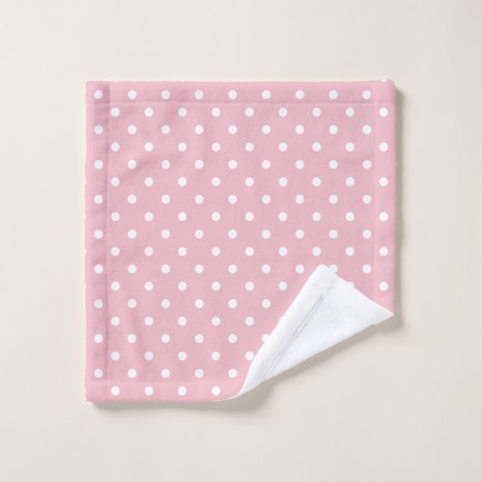 Bleke roze en witte pooldots bad handdoek (Wasdoekje)