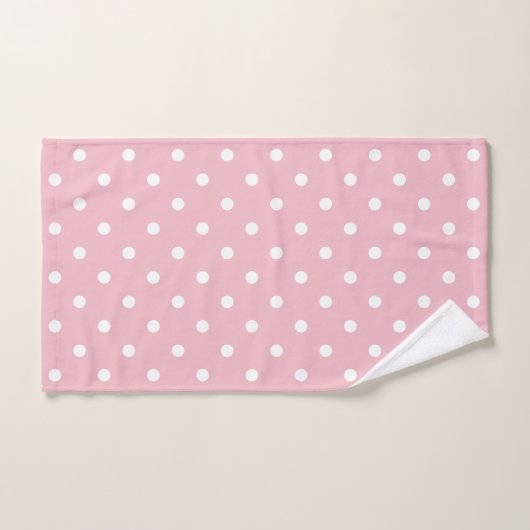 Bleke roze en witte pooldots bad handdoek (Handdoek)