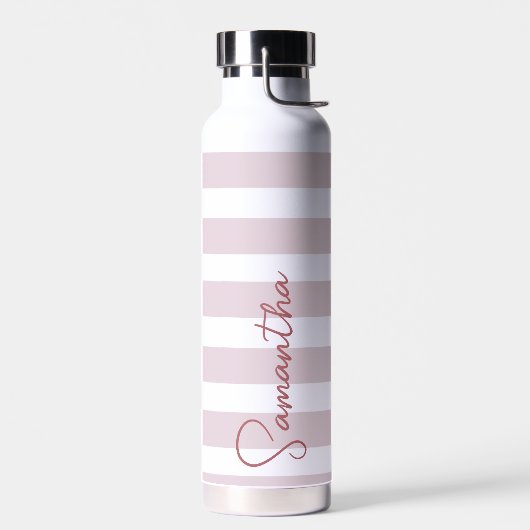 Bleke roze en witte strepen, speciaal gepersonalis waterfles (Links)