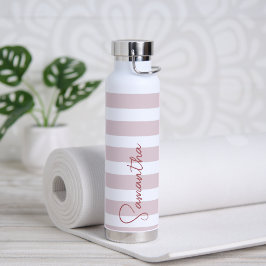 Bleke roze en witte strepen, speciaal gepersonalis waterfles