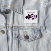 Bleke roze en zwarte Button (In situ)