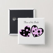 Bleke roze en zwarte Button (Voorkant /achterkant)