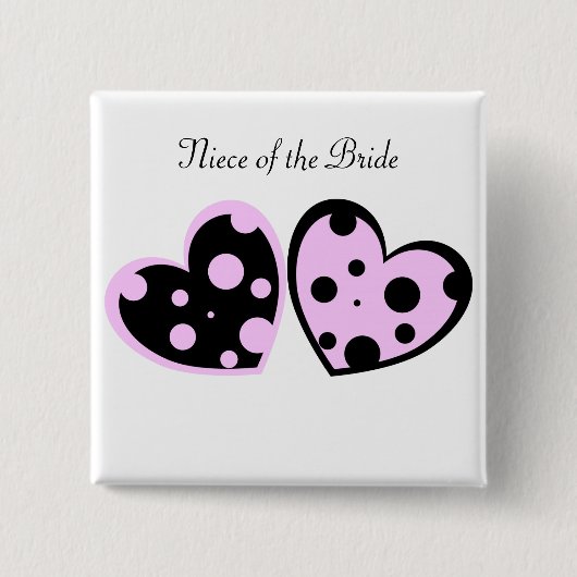 Bleke roze en zwarte Button (Voorkant)