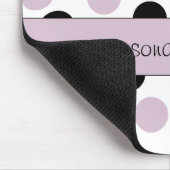 Bleke Roze en Zwarte Polka Dot Muismat (Hoek)