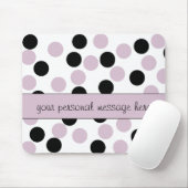 Bleke Roze en Zwarte Polka Dot Muismat (Met muis)