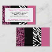 Bleke roze en zwarte Zebra voor het drukken van di Visitekaartje (Voorkant / Achterkant)