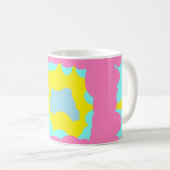 Bleke roze geel, groot gepatterd drink koffiemok (Voorkant rechts)