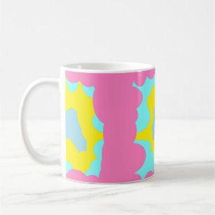 Bleke roze geel, groot gepatterd drink koffiemok